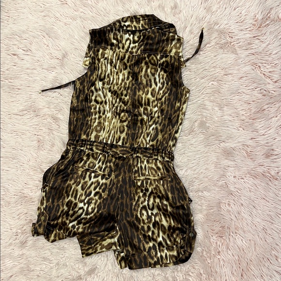 Cache Leopard Print Utility Romper – Size Small - Picture 8 of 8